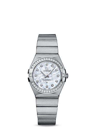 Omega Constellation Quartz 27 Brushed Stainless Steel / Diamond / MOP